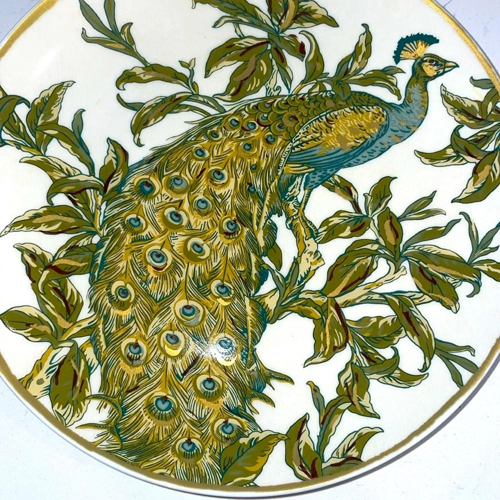 Pottery Barn Peacock Plate 9.5